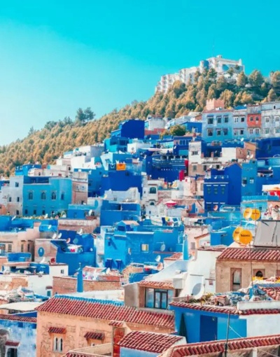 Chefchaouen blue medina alley photo